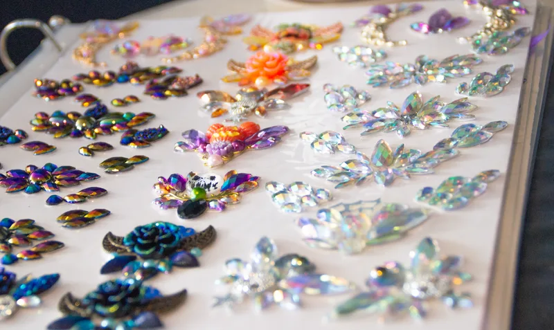 Hand made jewel clusters and gems from the Bling Bar, San Francisco California