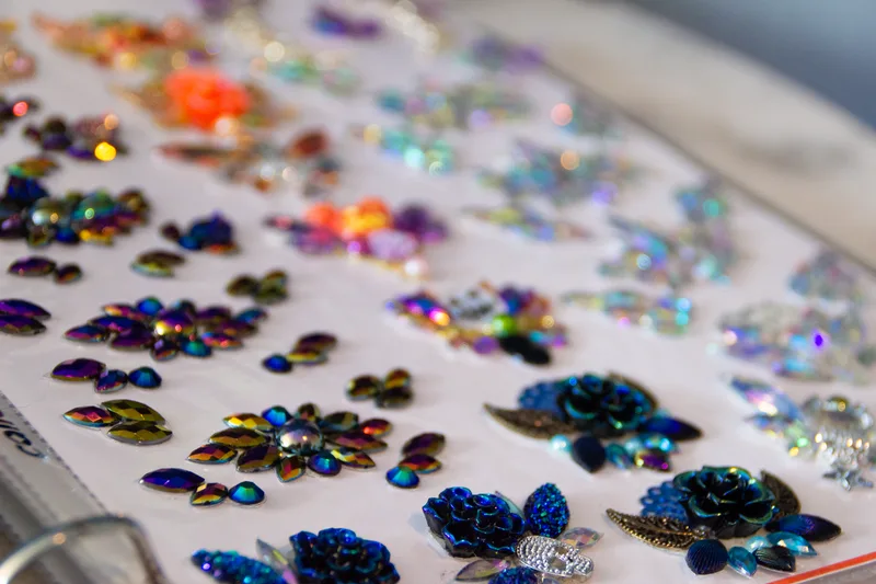 Hand made jewel clusters and gems from the Bling Bar, Oakland California