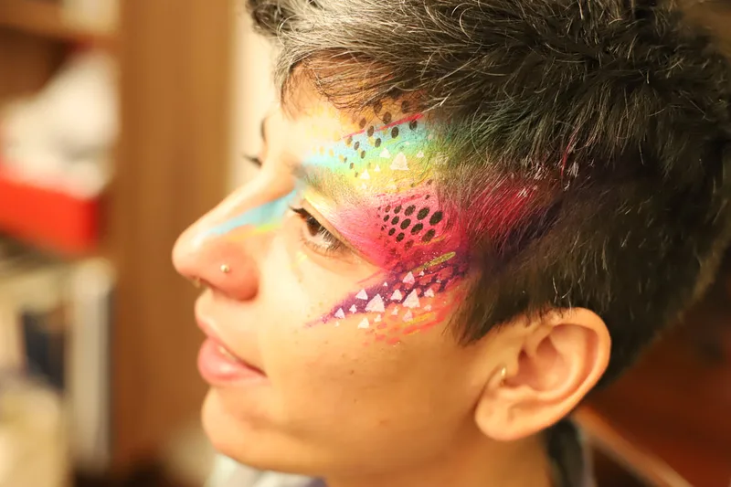 Blacklight face paint East Bay