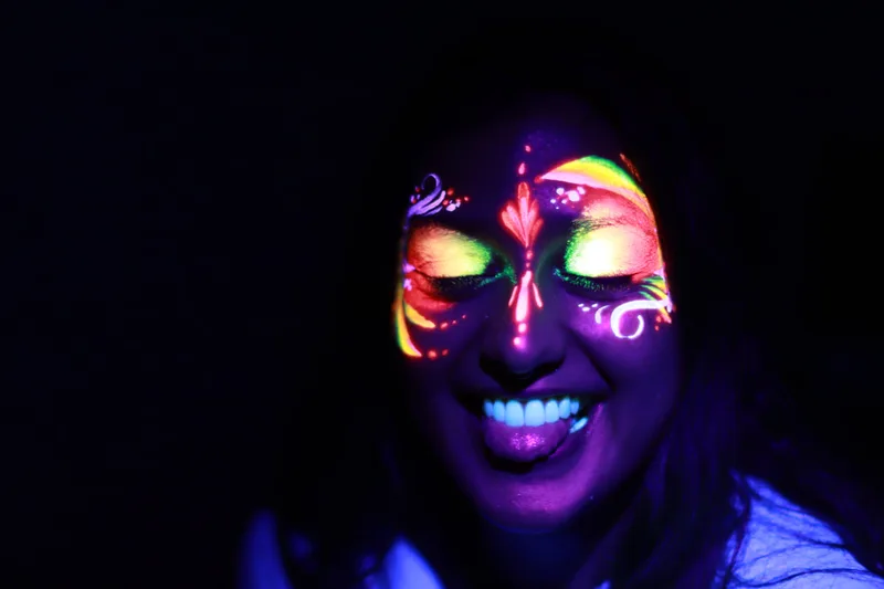 Blacklight face paint Oakland